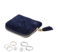 Genérico Pequeño Estuche De Joyas Para Viaje,Portador Compacto Con Cremallera | Caja De Joyas Viajera De Franela | para Mujeres, Adolescentes, Amigas, Madres, Vacaciones, Viajes Largos