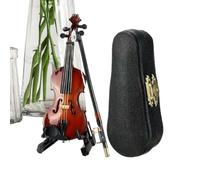 Genérico Pequeño Violín - Mini Instrumento de Madera 12 x 4,1 cm 4,72 x 1,61 Pulgadas | Llavero con Sonido, Exhibición, Juego de rol, Música Miniatura | Escritorio, Estantería, Mesita de Noche