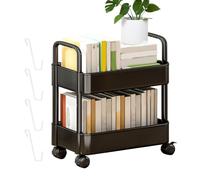 Genérico per Libri con Ruote - Portaoggetti Mobile A 2 Livelli | Scaffale con Rotelle per Libri, Giocattoli E | per Casa, Scuola, Libreria E Soggiorno