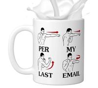 Genérico Per My Last Email Mug | Sarcastic Boxing Mug, 11 Oz Novelty Coffee Cup, For Tea Hot Cocoa Milk Juice Hot Cold Drinks Offices Colleagues Coworkers