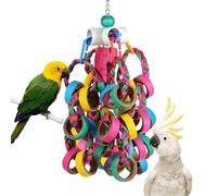 Genérico Perch Climbing Bird Toys, Conure Play Ornaments Set, Bird Foraging Toys with Colorful Beads, Parrot Activity Toy, Natural Wood Design, Cage Toy for Parakeets Lovebirds