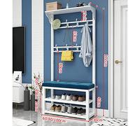 Genérico Perchero de árbol para recibidor con estantes y Ganchos, Organizador de vestíbulo con cojín, Elegante Banco para recibidor, Estructura de Metal, Color A, tamaño 100 x 30 x 172 cm