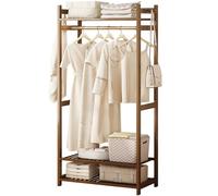 genérico Perchero de bambú con 5 estantes, Barra para Ropa Independiente, Carga máxima de 100 kg, Vestidos, Zapatos, Sombreros y Abrigos, solución Ideal para Guardar Cosas en
