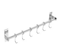 Genérico Perchero de Cocina de Acero Inoxidable 304 sin Taladro 40 CM 6 Ganchos Adhesivos Fuertes Organizador de Pared Multifuncional para Utensilios y Toallas