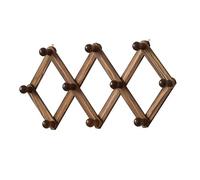 Genérico Perchero de Pared Extensible de Madera Colgadores de Pared Decorativos, Natural Resistentes, para Colgar Ropa, Abrigos, Sombreros, Chaquetas, Bufandas, Mochila(Carbonized,11cm*3 grids)