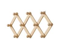 Genérico Perchero de Pared Extensible de Madera Colgadores de Pared Decorativos, Natural Resistentes, para Colgar Ropa, Abrigos, Sombreros, Chaquetas, Bufandas, Mochila(Pine,11cm*3 grids)