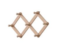Genérico Perchero de Pared Extensible de Madera Colgadores de Pared Decorativos, Natural Resistentes, para Colgar Ropa, Abrigos, Sombreros, Chaquetas, Bufandas, Mochila(Beech,7cm*2 grids)