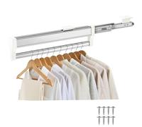 Genérico Perchero extraíble Ajustable para Pantalones - Barra de Acero Inoxidable para Armario, Percha Extensible, Organizador Compacto (29,2 x 4 x 9 cm)