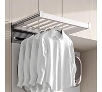 Genérico Perchero extraíble para Pantalones Que Ahorra Espacio, Barras para Colgar extraíbles, Organizador de Aluminio Deslizante silencioso, Ancho Ajustable de 61 a 66 cm, Ideal para guardarropas y