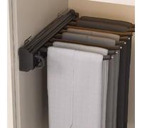 Genérico Perchero extraíble para Pantalones Que Ahorra Espacio, con Percha Lateral y Cubierta de Flocado Desmontable, Cuerpo de aleación de Aluminio y riel Amortiguador para Pantalones, Toallas, bufa