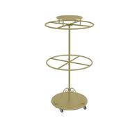 Genérico Perchero Redondo For Ropa, Soporte De Exhibición Portátil For Venta Al Por Menor Con Ruedas, Rotación 360° Tapa, Capacidad Carga 150 Kg For Tienda Minorista Boutique(Gold)