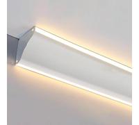 Genérico Perfil de Aluminio LED para molduras de Techo - Iluminación Decorativa de Techo y Pared para armarios - Luminaria de Tira LED indirecta (1 m/3,3 pies de Longitud, Varios tamaños Disponibles)