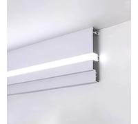 Genérico Perfil LED para Tiras de Luces LED - Moldura de Aluminio para iluminación indirecta, Longitudes de 4 a 30 m, Aplique de Techo para pladur, Ideal para salón y Dormitorio, 15 cm de Altura