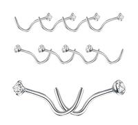 Genérico Perforaciones Nasales para Mujer,10 Piezas de Gemas para Perforación Nasal - Pendientes Nasales Diarios | Para uso diario, vacaciones, ocio, escuela, viajes