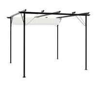 Genérico Pérgola con tejado retráctil Acero Color Blanco Crema 3x3 m,Casa y jardín,Jardín,Artículos de Exterior,Estructuras de Exteriores,Pérgolas, Arcos y enrejados de jardín-49325