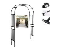 Genérico Pérgola de jardín metálica de 2,3 m con Enrejado para Plantas trepadoras y Rosas, pérgola de Exterior para jardín, césped y Patio - Verde, 1,4 m de Ancho x 2,2 m de Alto.