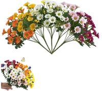 Genérico Perkyn Artificial Mums, Artificial Outdoor Sunset Mums Flowers Fall Faux Flower Decor, Realistic Weatherproof Fake Plants