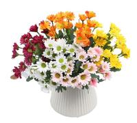 Genérico Perkyn Artificial Mums, Artificial Outdoor Sunset Mums Flowers Fall Faux Flower Decor, Realistic Weatherproof Fake Plants