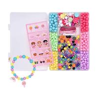 Genérico Perlas Para Pulseras | Kit de Creación de Joyas con Perlas | Kit de Actividades Artísticas Ocio Creativo Portátil | Para Niñas Niños Jóvenes Hijos Niñas