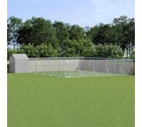 Genérico Perrera Exterior con toldo Acero galvanizado Plata 12x12x2,5 m,Productos para Mascotas,Productos para Mascotas,Productos para Perros,Casetas y cercados para Perros,Plateado,140.75 KG,3190482