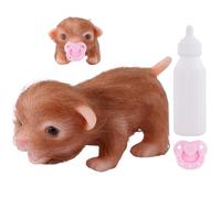 Genérico perros juguetes para mini cachorro de silicona flexible con biberón y chupete - Set de cachorro, juego de rol, 3+ años, niñas/niños, decoración para casa, Pascua, cumpleaños,