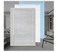 Genérico Persiana Aluminio Interior con Lamas Opacas Y Duraderas, Estores Veneciana, Estor Veneciano Que No Se Deforma, para Salón, Plata Blanca Negro Azul Marrón(Blanca)