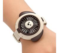 Genérico Personal Fan With Wrist Strap | 500mAh, Type-C, 3 Speeds | Mini Cartoon Watch Style Fan | USB Rechargeable Portable Handheld F́an For Kids, Outdoor