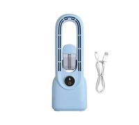 Genérico Personal Misting Fan - Bladeless Humidifier Fans with 6 Speed Settings, Type C Rechargeable 1500mAh Quiet Cooling Fan and 7 Color Night Lights for Bedroom Office Dorm Home Beach School
