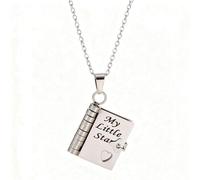 Genérico Personalization To My Granddaughter Book Necklace, The Most Beautiful Chapter Book Necklace for Granddaughter Daughter (Little Star Granddaughter - Silver)