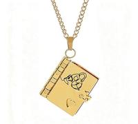 Genérico Personalization To My Granddaughter Book Necklace, The Most Beautiful Chapter Book Necklace for Granddaughter Daughter (Style-B Gold)