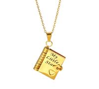 Genérico Personalization To My Granddaughter Book Necklace, The Most Beautiful Chapter Book Necklace for Granddaughter Daughter (Style-A Gold)