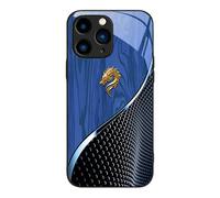 Genérico Personalized Dragon Wood Grain Compatible with Magnetic Glass Phone Case for iPhone 16/15/14/13/12 Pro MAX, All-Inclusive Anti-Fall Case (13Promax,Blue)