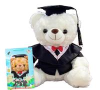 Genérico Personalized Graduation Teddy Bear, Graduation Bear 2025 with Gift Box - for Girls & Boys Graduation Bear, Suitable for High School, College classmates to Commemorate (WhiteB)