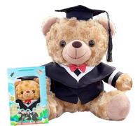 Genérico Personalized Graduation Teddy Bear, Graduation Bear 2025 with Gift Box - for Girls & Boys Graduation Bear, Suitable for High School, College classmates to Commemorate (brownF)