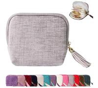 Genérico Personalized Travel Jewelry Case, Small Travel Jewelry Organizer with Tassel Zipper & 5 Compartments for Bracelet, Ring, Carring and Bangle, Protect Jewelry from Scratche (Grey)