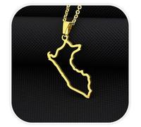 Genérico Peru Necklace With City Name Fashion Stainless Steel Country Republic Flag Pendant Jewelry for Women Men Commemorative Gift (Style C)
