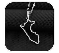 Genérico Peru Necklace With City Name Fashion Stainless Steel Country Republic Flag Pendant Jewelry for Women Men Commemorative Gift (Style D)