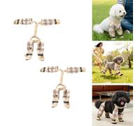 Genérico Pet Anti Dust Pants, Anti Dust Pants with Shoes for Dogs, Dog Suspender Boots Anti-Slip Dust Free, Comfortable and Protective Dog Clothing (Brown,2 PCS*XXL)