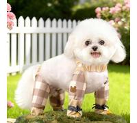 Genérico Pet Anti Dust Pants, Anti Dust Pants with Shoes for Dogs, Dog Suspender Boots Anti-Slip Dust Free, Comfortable and Protective Dog Clothing (Brown,1 PCS*L)