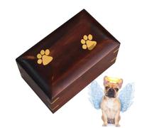 Genérico Pet Ashes Box - Dog Cremation Box For Ashes | Elegant Wooden Urn