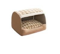 Genérico Pet Bed, Cama Grande y cálida for Mascotas: guarida for Perros y casa for Gatos Lavable for Golden Retrievers,For Pets(Tea Brown,S-35X30X30CM)