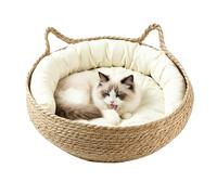 Genérico Pet Beds For Cats - 35x35x13cm Natural Breathable Portable Washable Nests - Pet Bed with Washable Cushion | For Indoor Inside Home Living Room Bedroom Table Sofa Bedside Sleeping