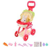 Genérico Pet Cart Toy, Kids Plush Carrier, Interactive Features Sensor Sounds Light Music Cute Design Push Stroller Colorful Box Random Accessories, Pretend Play Fun for Kid, Men, Women