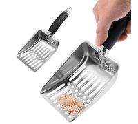 Genérico Pet Cat Litter Shovel, Stainless Steel Deep Litter Scoop for Cats, Efficient Waste Removal Tool, Easy to Clean, Ideal para Bedroom, Courtyard, Living Room, and Cat House Use
