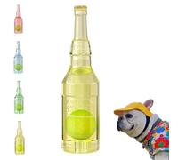 Genérico Pet Chew Beer Bottle with Tennis Ball, in Toy, Dog Water Cruncher,Beer with Tennis, Toys for Small Medium Dogs Boredom (Yellow)
