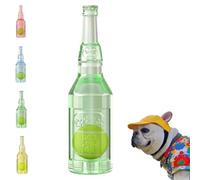 Genérico Pet Chew Beer Bottle with Tennis Ball, in Toy, Dog Water Cruncher,Beer with Tennis, Toys for Small Medium Dogs Boredom (Green)