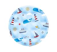Genérico Pet Cooling Mat, Round Cat Bed Cushion, 17,72 x 17 in Portable Sleeping Pad, Breathable Summer Design, Soft Anti-Heat Superficies for Kittens, Small Animals, Interior, Car, Travel