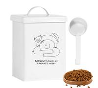 Genérico Pet Food Container, 5L Waterproof Storage Bin with Lid and Spoon, 1 Piece Food-Grade Box, Handle for Easy Carrying, Airtight Organizer Snacks on Pantry Shelves Kitchen Counter or Closet Use