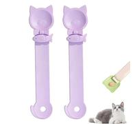 Genérico Pet Food Spoon-Lickable Cats Treats Spoon, Squeeze and Serve Cat Spoon, Reusable, Easy Feeding, Multi-Function Cats Treat Feeder for Wet Food (Two Purple)