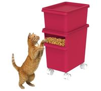 Genérico Pet Food Storage Container - 15.35x7.48x11.02 Inches Cat Food Container | Pet Foôd Treat Dispenser | Large Capacity Cat Foôd Treats Storage Bin | Dry Foods Stôrage Box for CatFood Flour